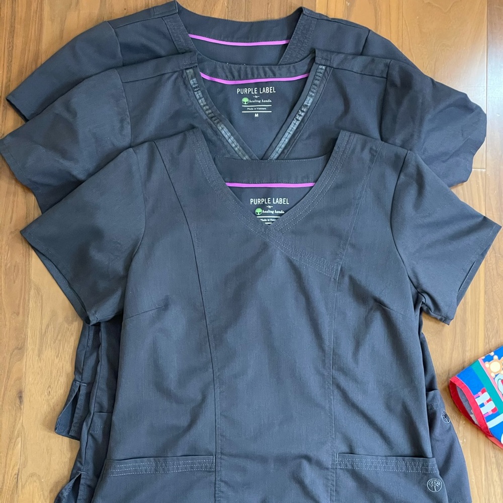 Nursing. Purple label scrubs, Pewter, S, M